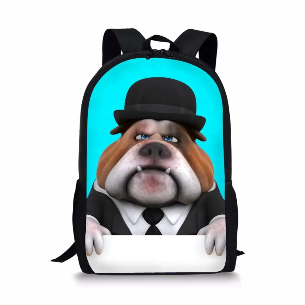 Kids School Bags Cute Teenager Travel Backpack Little Bulldogs print Pattern Primary School Toddler Backpack for Boys