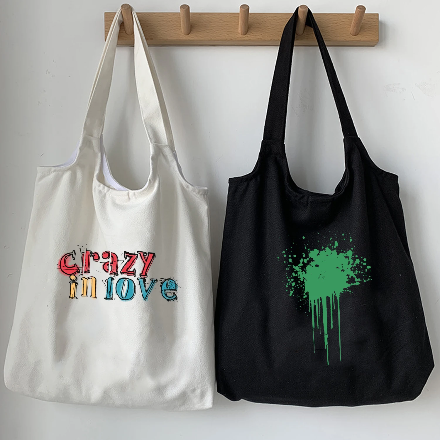 

Вместительная Холщовая Сумка с надписью для женщин, забавная винтажная модная повседневная Сумочка на плечо в стиле Kpop, Харадзюку, забавные...