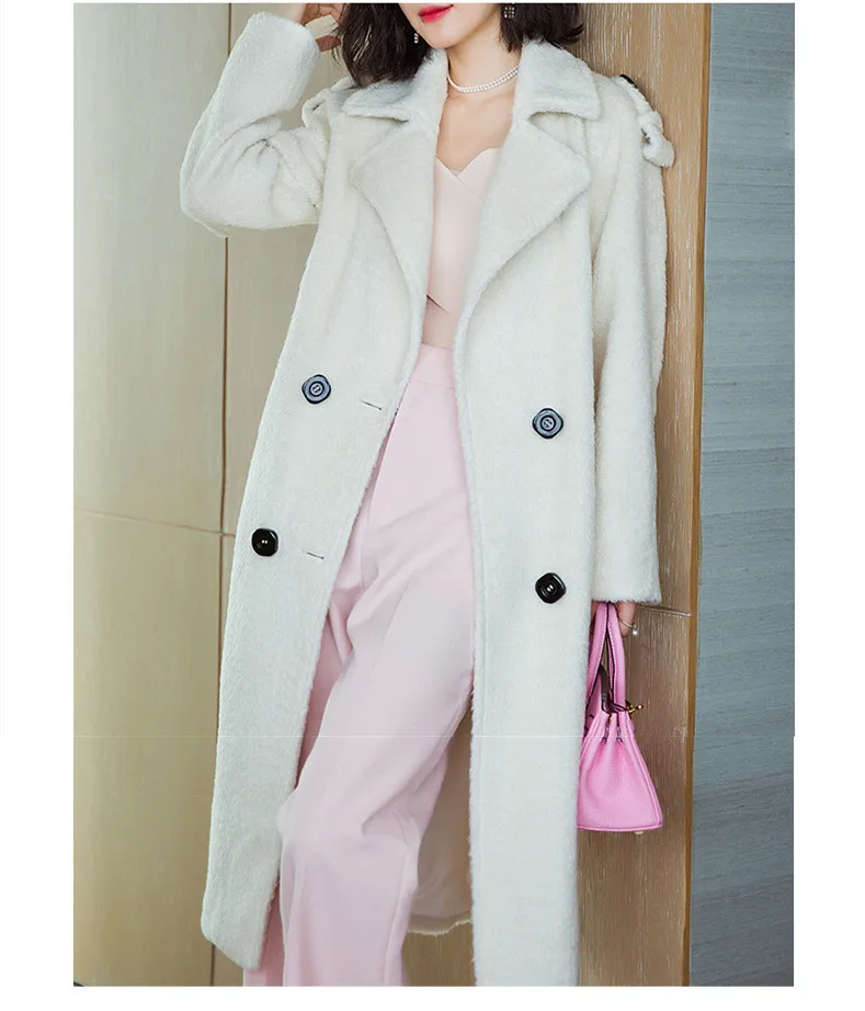 Шерстяное пальто в Корейском стиле женская зимняя куртка длинные кашемировые 2020