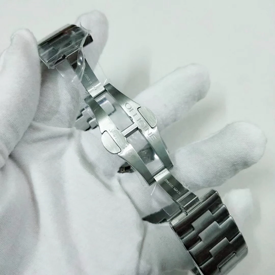 

Classic New Men Automatic Mechanical Sapphire Glass Back Stainless Steel 1950 GMT 8 Days Watch Luminous 44MM Green Dial