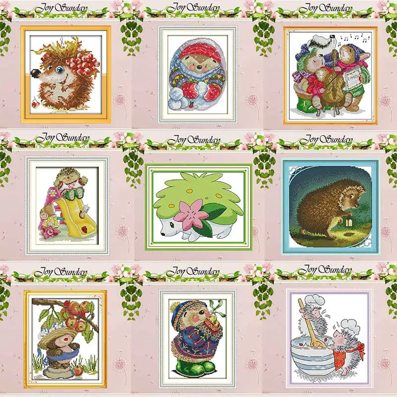 Узоры ежика Счетный крест 11CT 14CT Набор для вышивки крестом оптовая продажа сделай