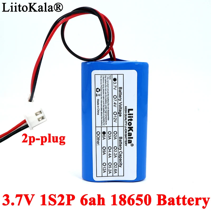Liitokala 3.7V 18650 lityum pil paketi 6000mAh balıkçılık LED ışık Bluetooth hoparlör 4.2V acil DIY piller ile PCB