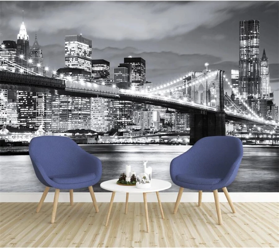 Wellyu индивидуальные большие фрески Нью-Йоркский мост европейский и американский