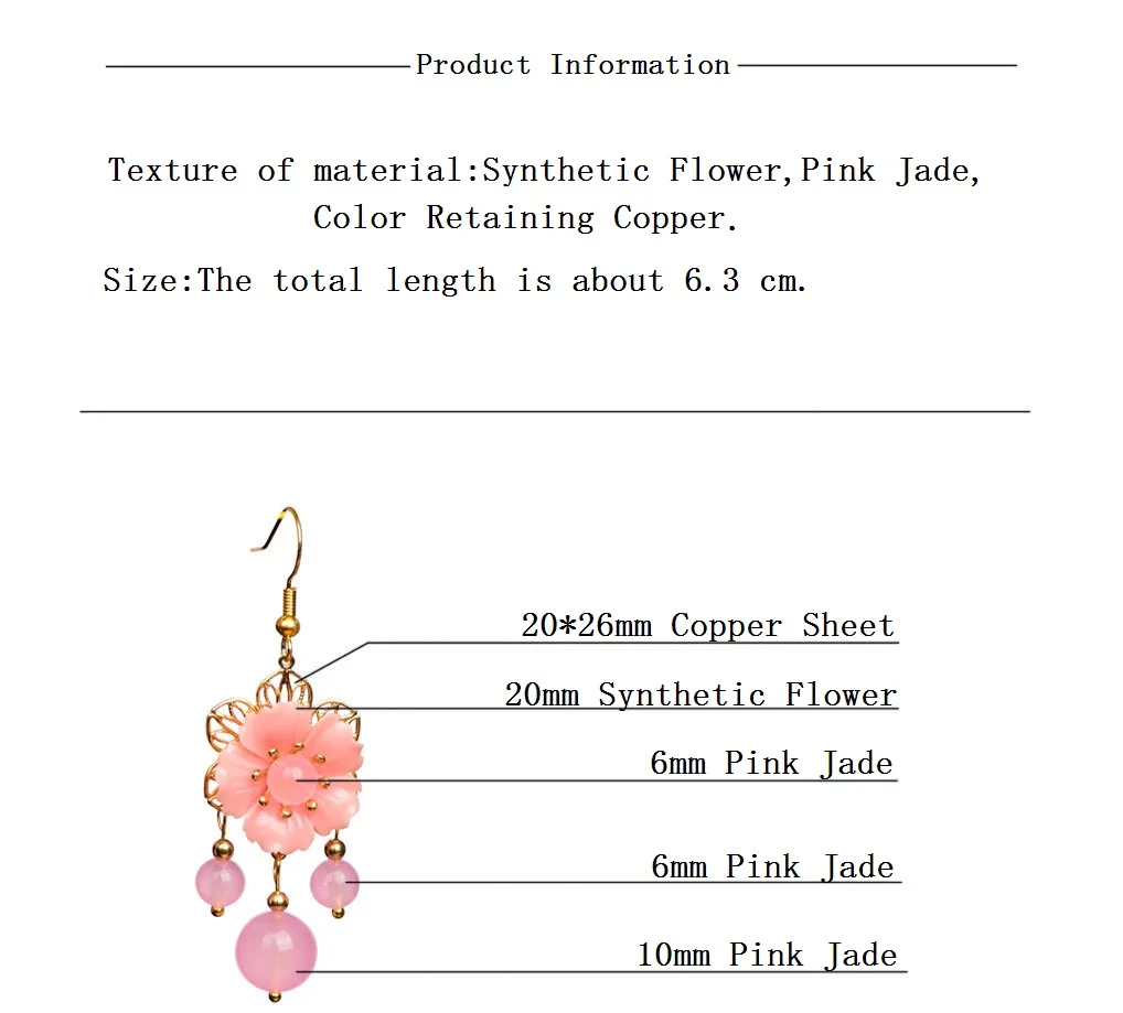 Ювелирные серьги Yunnan в национальном стиле женская бижутерия корейские милые