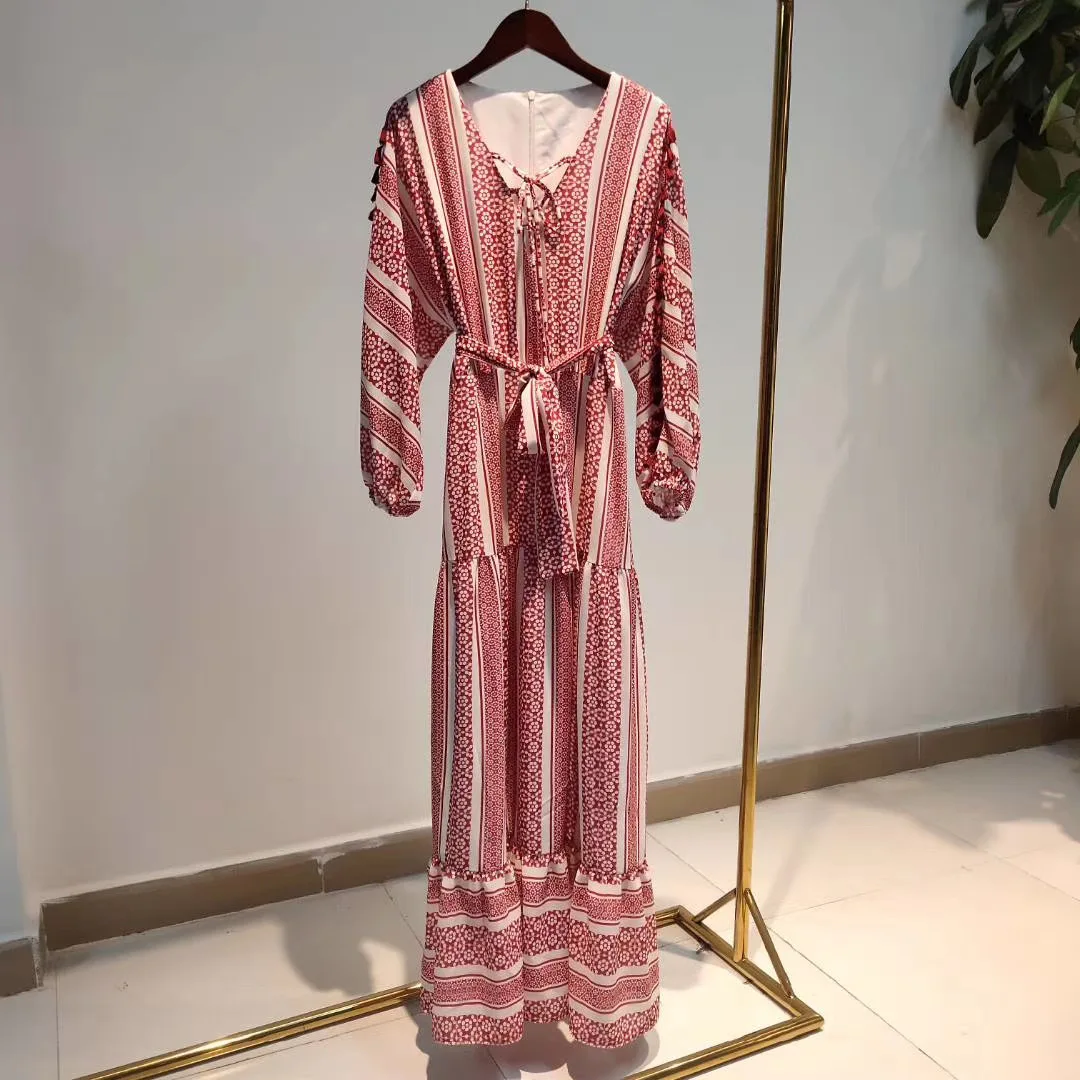 

2020 Autumn New Arrival Long Sleeve Boho Style Women Dress