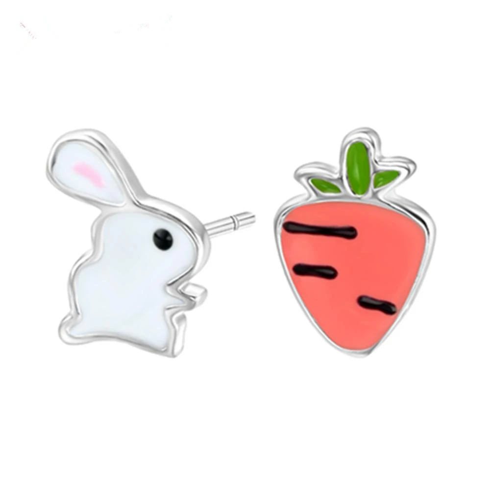 Rabbit Carrot Cxwind Горячая Панк крутой двойной пистолет мужские серьги для женщин вечерние золотые серьга в виде пистолета серьги унисекс ювелирные изделия оптом oorbellen - Окраска металла: Rabbit Carrot