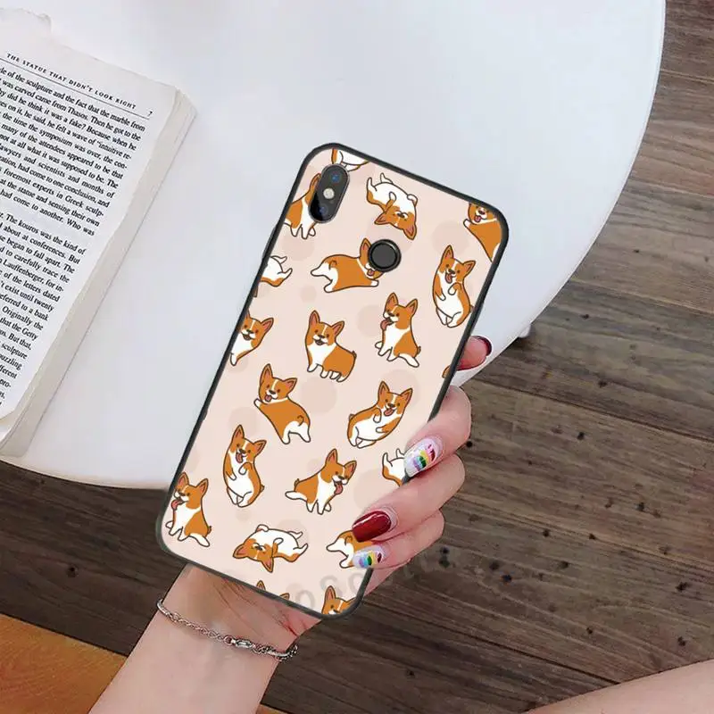 

Cute cartoon dog Corgi animal Phone Case For Xiaomi Redmi note 7 8 9 t max3 s 10 pro lite Luxury brand shell funda coque