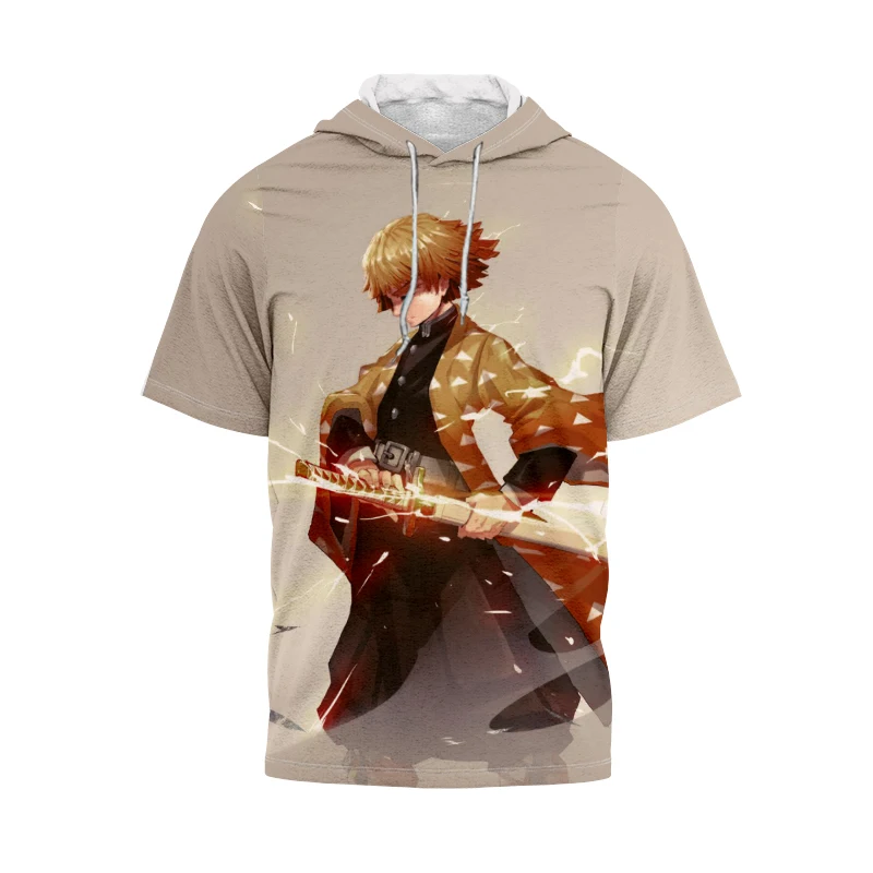 

Ghost Slayer Anime Series 2022 Summer New Cartoon Killer Samurai Youth Clothing Fashion Hoodie Short Tops Large Size T-shirt