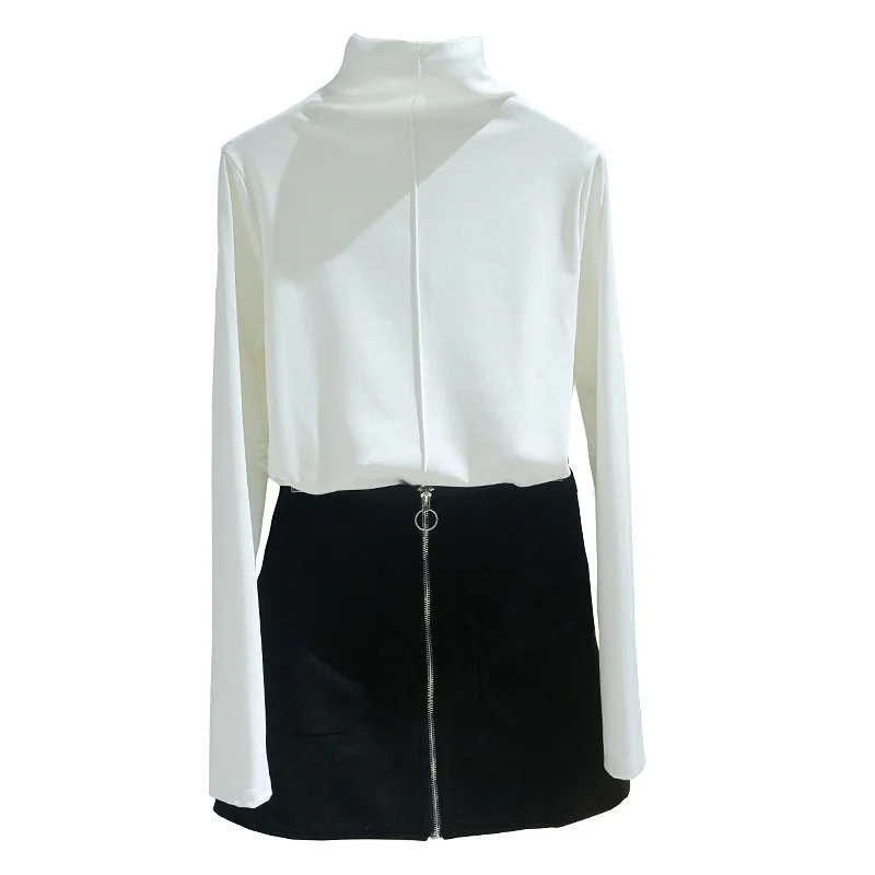 

2021 Winter Turtlenck Women T-Shirts Turtleneck Thicken Warm Solid Long-Sleeved Casual All Match Female Pulls Outwear Tops