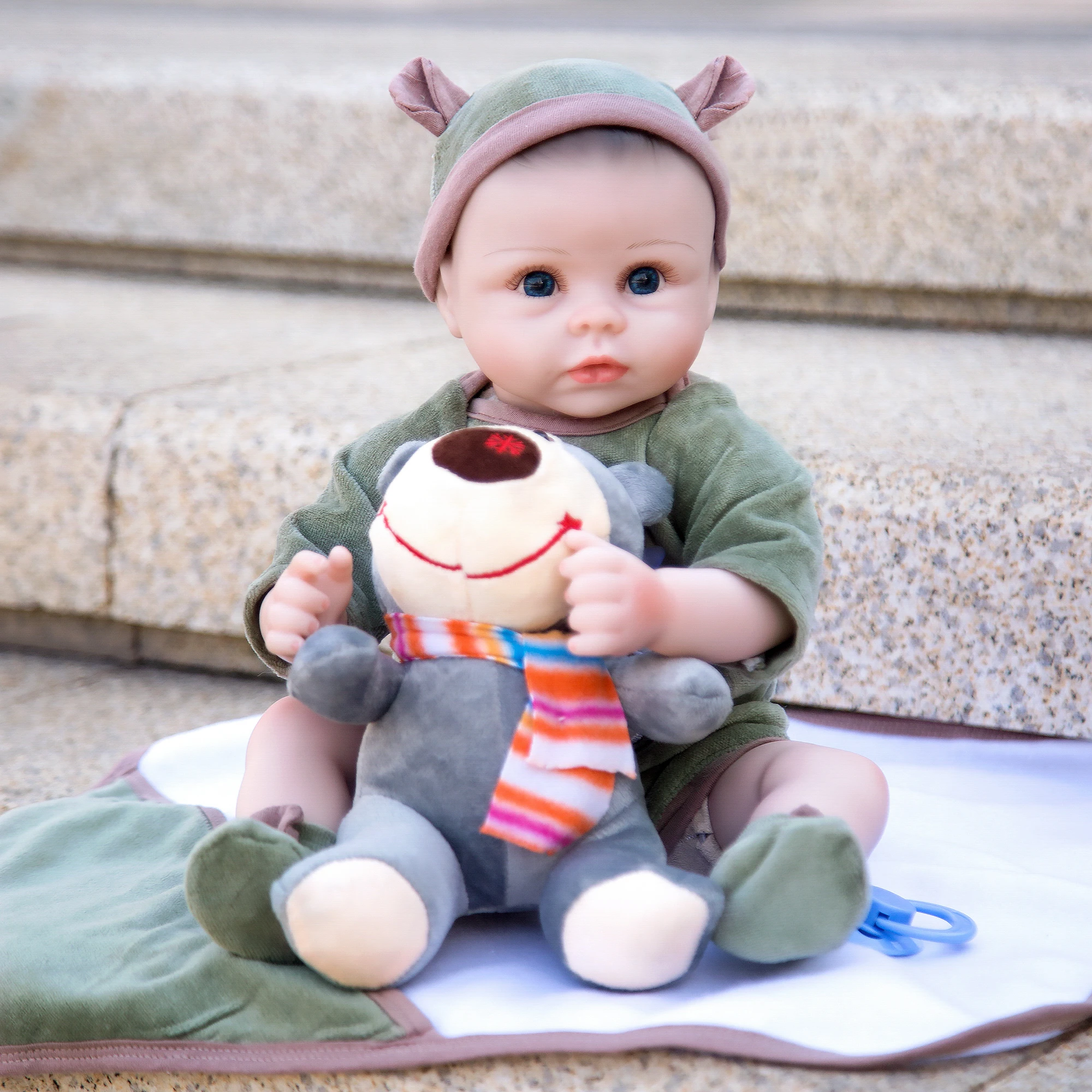 KEIUMI New Design Reborn Baby Doll 48 cm Silicone Soft Cloth Body Realistic Newborn Boy Toy Beld Head Toddler Birthday Gift | Игрушки и