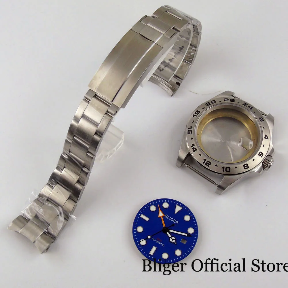 Нержавеющая сталь 43 мм Корпус для часов с автоматическим подзаводом матовый