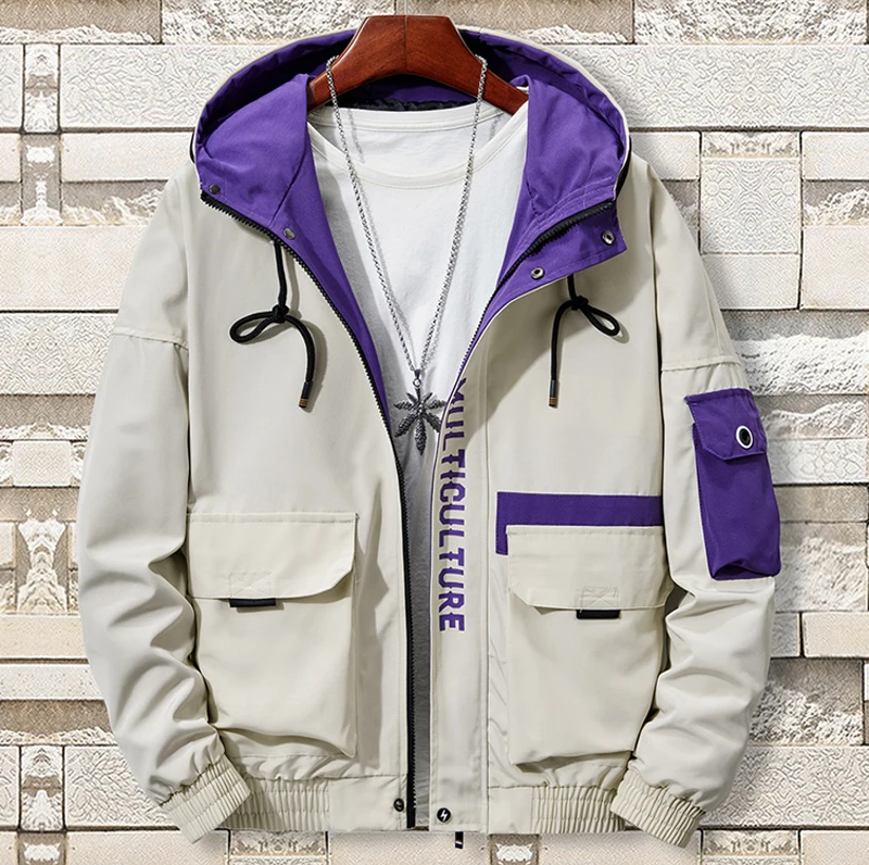 Beige Большие размеры 7XL 8XL уличная японская хип хоп MA1 пилот куртка-бомбер для мужчин Harajuku мульти-карман водонепроницаемые куртки Мужское пальто - Цвет: Beige