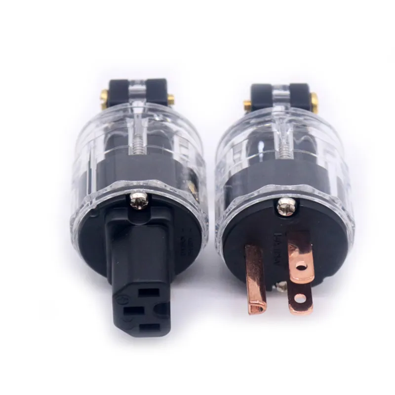 XSSH аудио Красный медный прозрачный Чехол DIY 15A 125V AC Power Электрический штекер