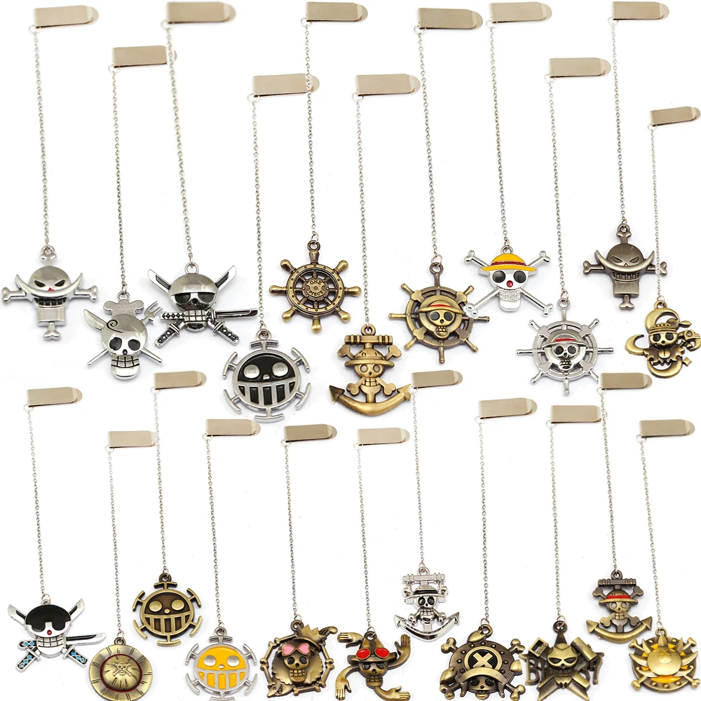 Цепочка Закладка с бусинами в виде пиратского черепа Луффи для японского