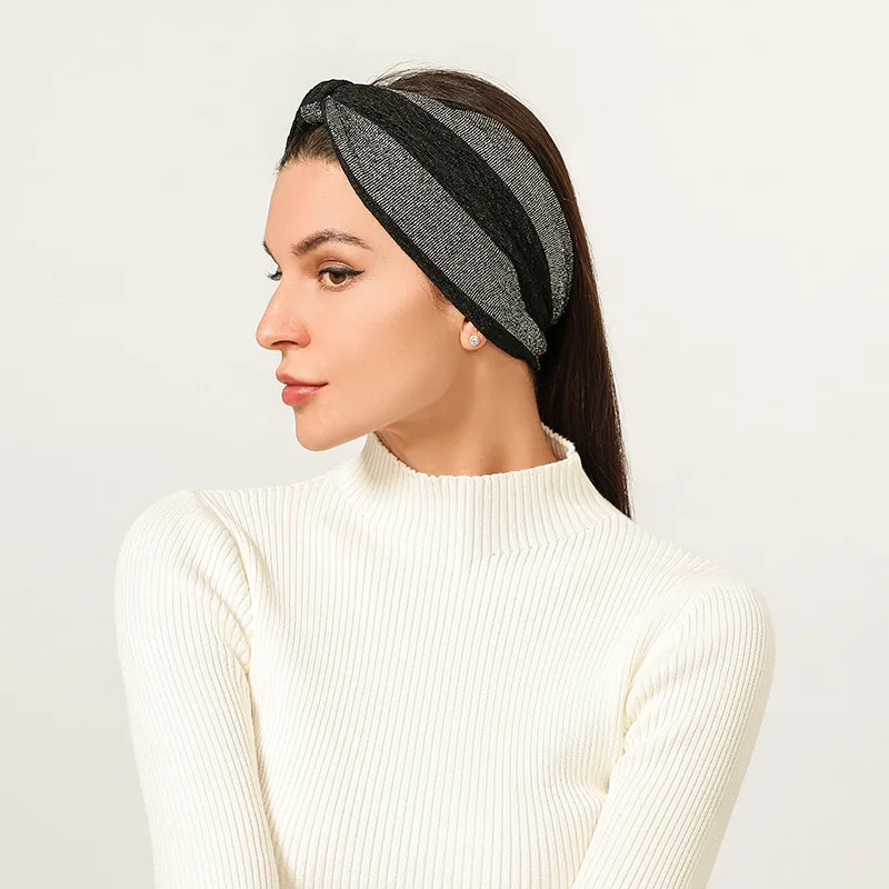 

New arrival fashion Women stripe cross headbands girl' headwear lady's korea vintage hair accessories