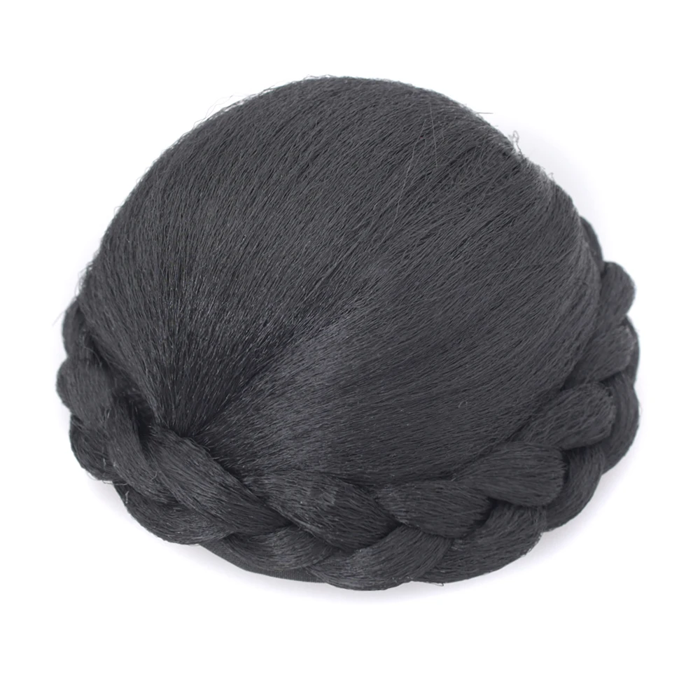 

Soowee Synthetic Hair Chignon Updo Wig Fake Hair Bun Clip Scrunchie Bun and Bang Set Bkack Magic Hair Bun