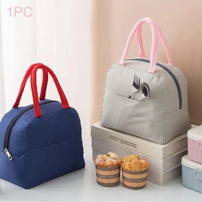

Insulated Cooler Bento Pouch Picnic Portable Tote Storage Home Waterproof Lunch Bag Oxford Cloth Students Fashion Food Handbag