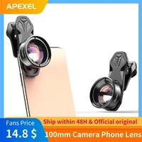 apexel phone camera lens upgraded 100mm 4k universal hd clip on cell phone lens kit for iphone samsung xiaomi most smartphone