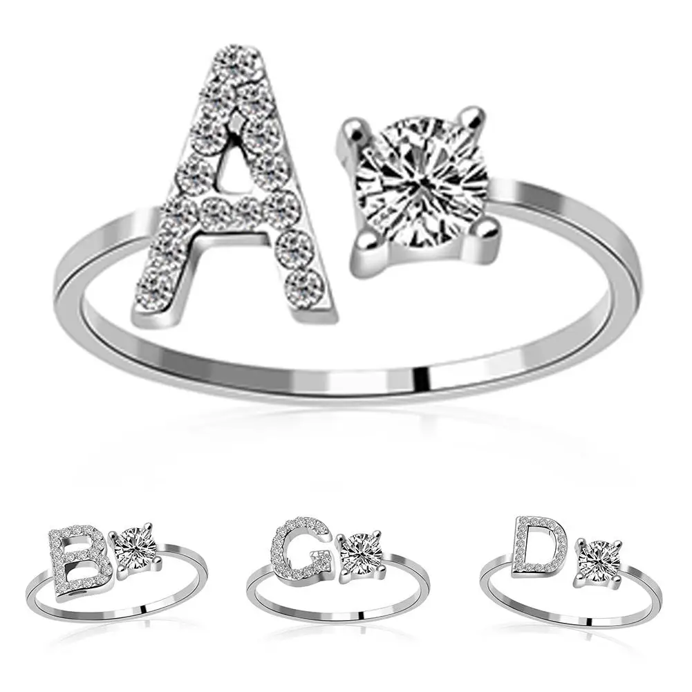 Классическое Обручальное Кольцо A Z 26 букв кубического циркония модное женское
