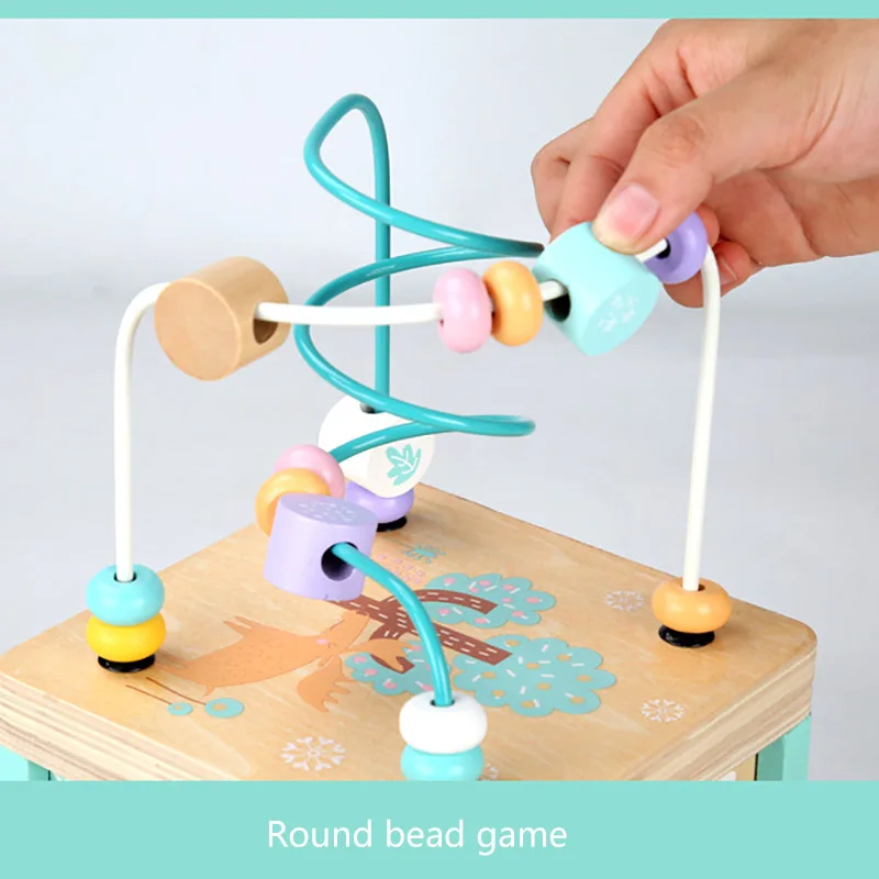

Baby Toys Wooden Montessori Beaded Maze Shape Recognition Toy Cartoon Clock Learning Children Preschool Education Toy Math Toys