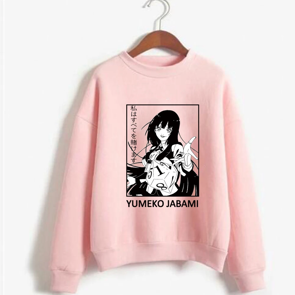 Yumeko Jabami Anime Tops Casual Long Sleeve Cartoon Streetwear