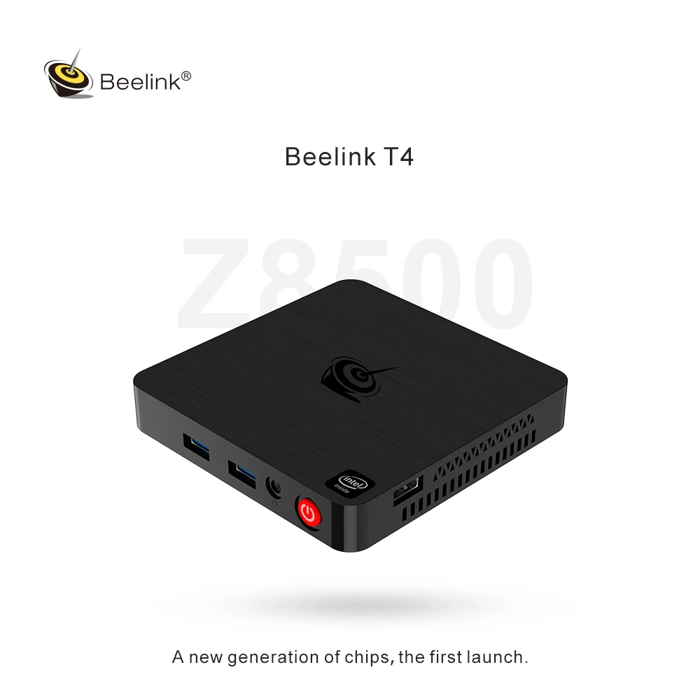 Beelink T4 Mini PC Int Atom x5-Z8500 HD графика 600 4 ГБ ОЗУ+ 64 Гб 2,4 ГГц+ 5,8 ггц WiFi 1000 Мбит/с USB3.0 BT4.0 поддержка 4K ТВ-бокс