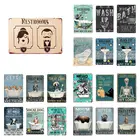 Металлическая жестяная вывеска с изображением енота, черного кота, собаки, украшение для стен, туалета, ванной, бара, таблички для унитаза, железные художественные росписи