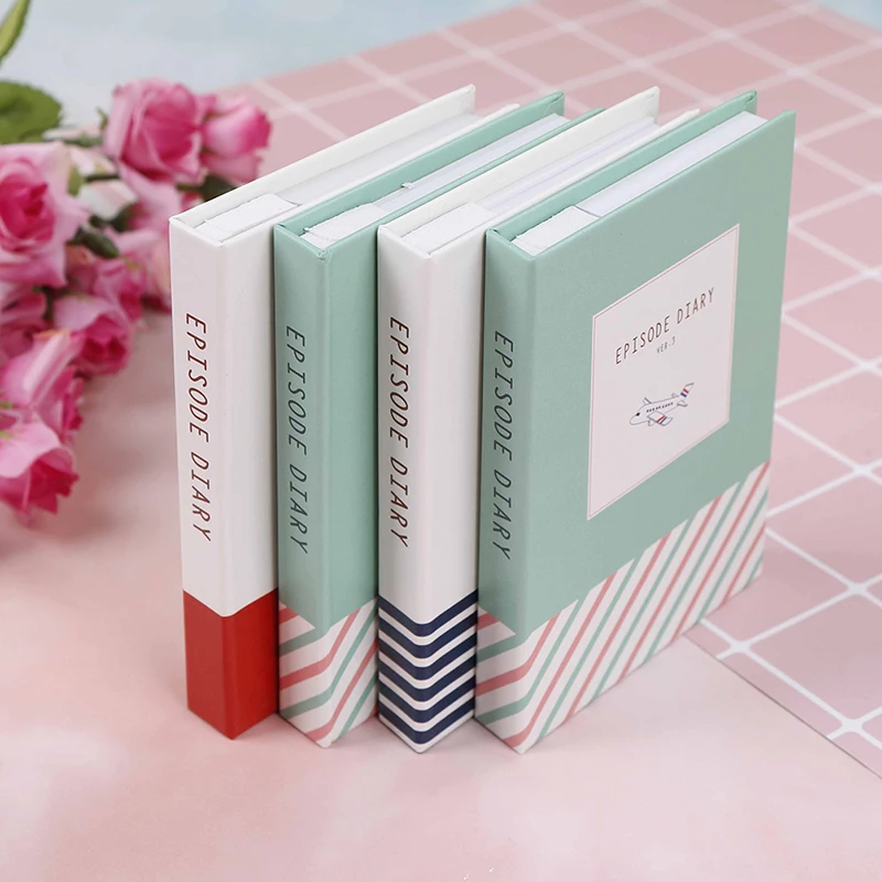 

Colorful Mini Notebook With Pen Memo Pad Hardcover Sticky Combination Trivial Book Diary Office School Notepad Random ZMONH