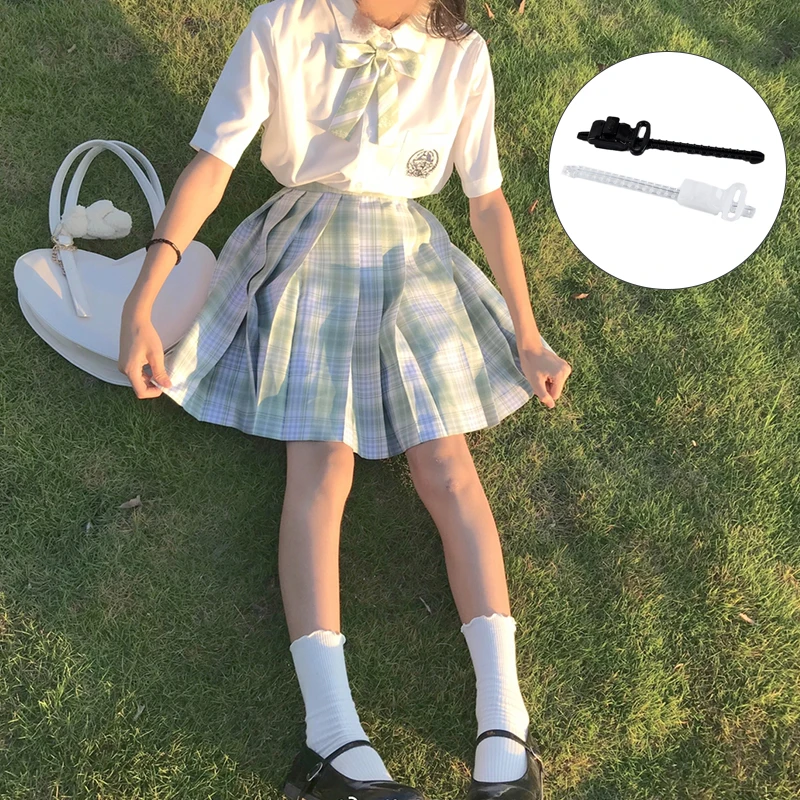 Юбка униформа для девочек боковой ремень на талию комплект из 3 частей с