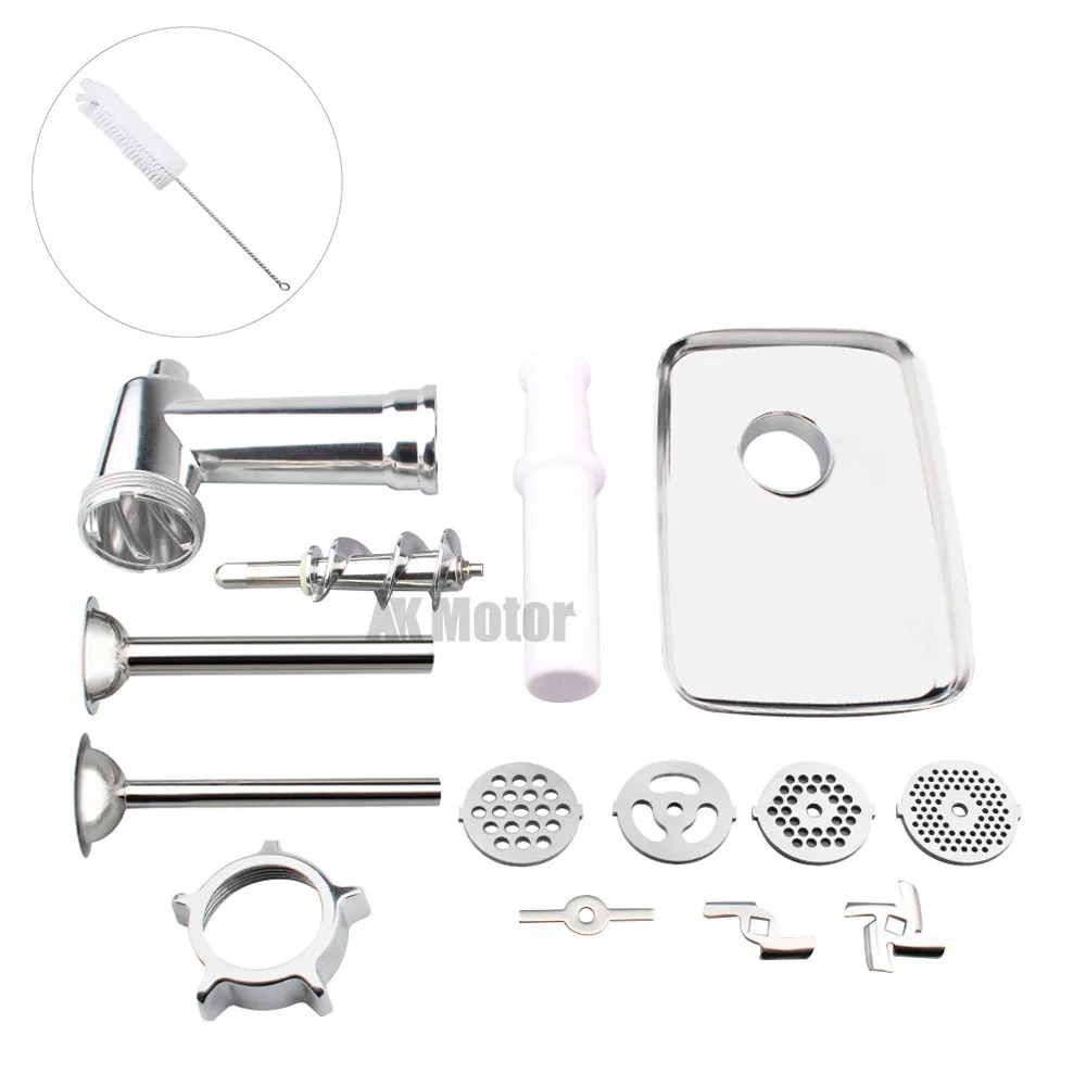 steel kitchen meat grinders sausage stuffer attachment with disposable gloves for kitchenaid stand mixer kitchen appliances free global shipping