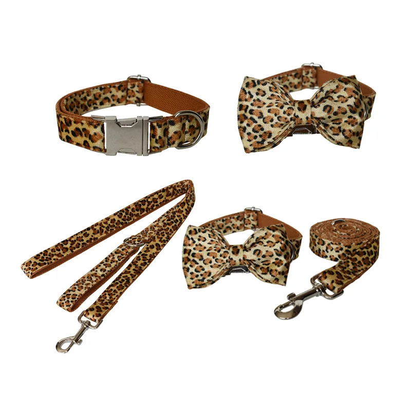 

Deep bottom leopard dog collar pet products dog collar laser lettering zinc alloy pet dog collar