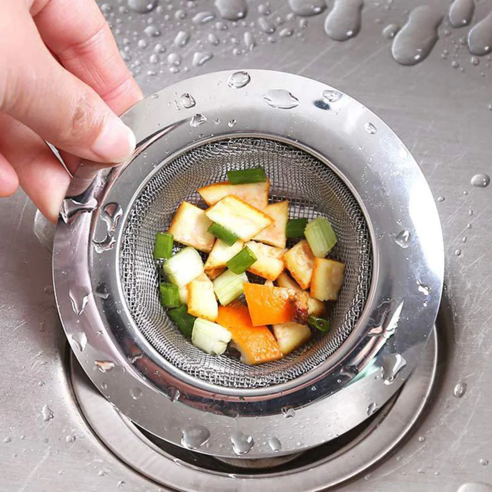 

2pcs Stainless Steel Sink Strainer Anti-blocking Floor Drain Filter Garbage Hair Catcher for Kitchen Bathroom (Style B and Style