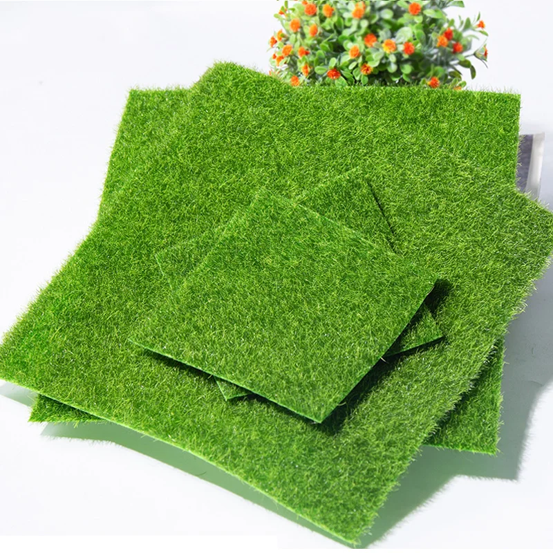 

15/30-cm Artificial Grass Lawn Fake Plant Moss Turf Fake Green Grass Mat Carpet for Home Floor Miniature Fairy Garden Decor