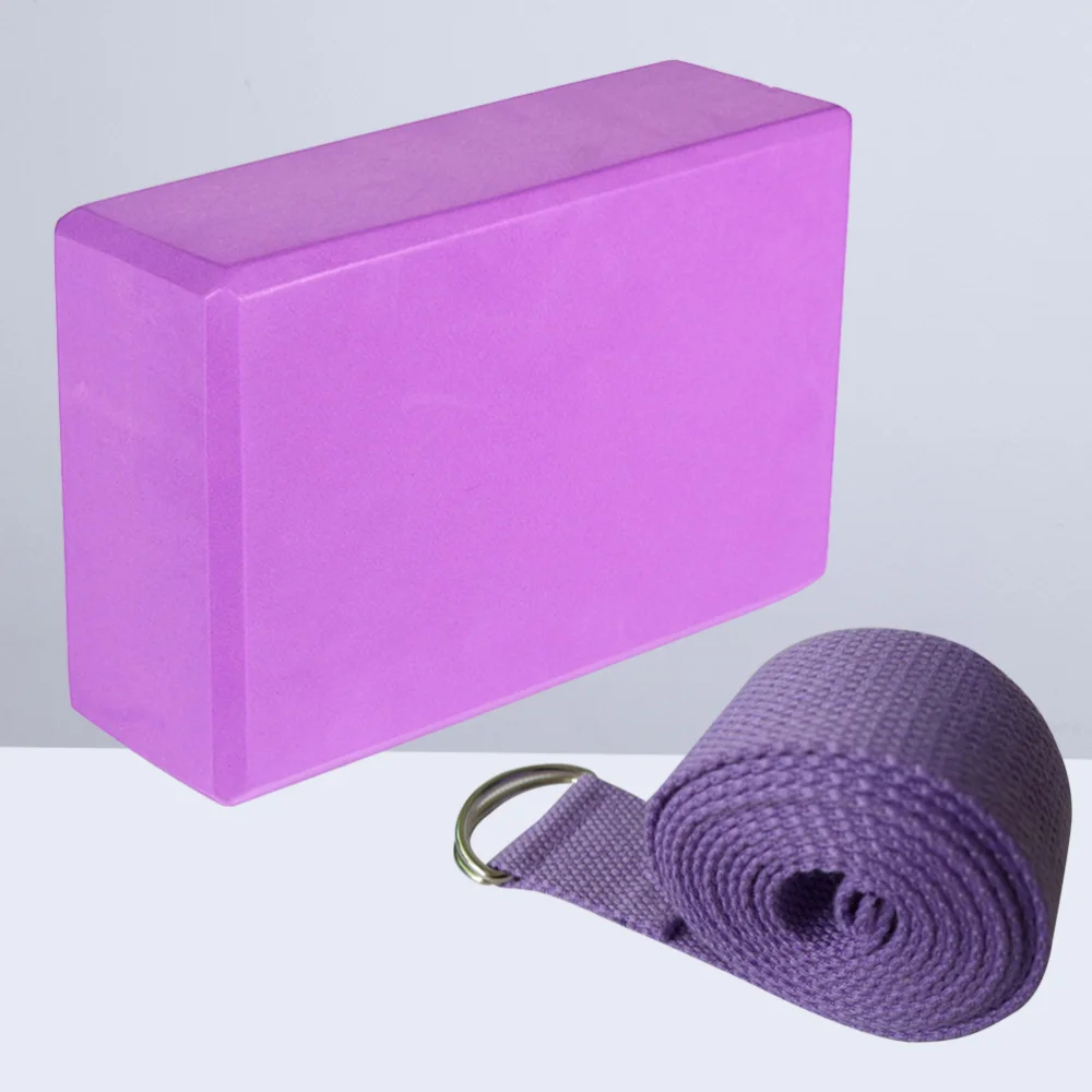 

Набор блоков для йоги и ремней для йоги EVA Foma удобные прочные блоки с легким костюмом для любителей йоги пилатеса (фиолетовый)
