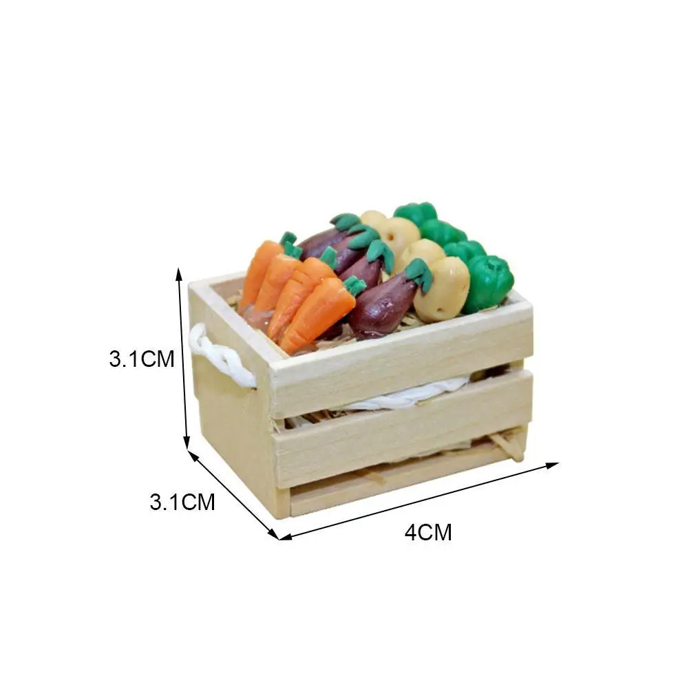 

1Pcs 1/12 Dollhouse Toys For Decor Miniature Resin mini vegetable boxes Mini Accessories Toy basket Kitchen T4R2