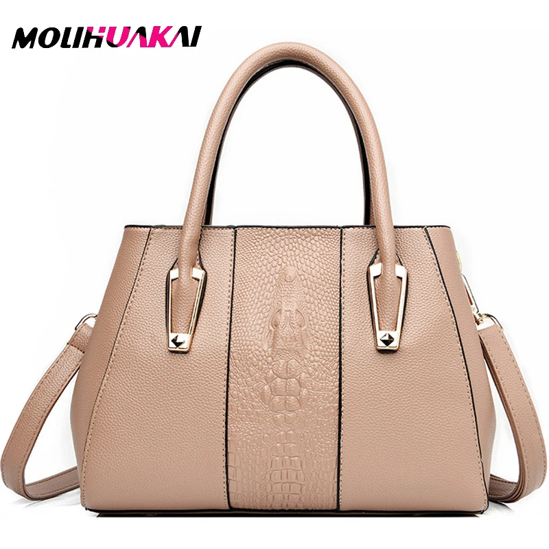 

New Fashion Luxury Crocodile Pattern Women's Handbag High Quality PU Leather Shoulder Bag Designer Brand Messenger Bag For Women