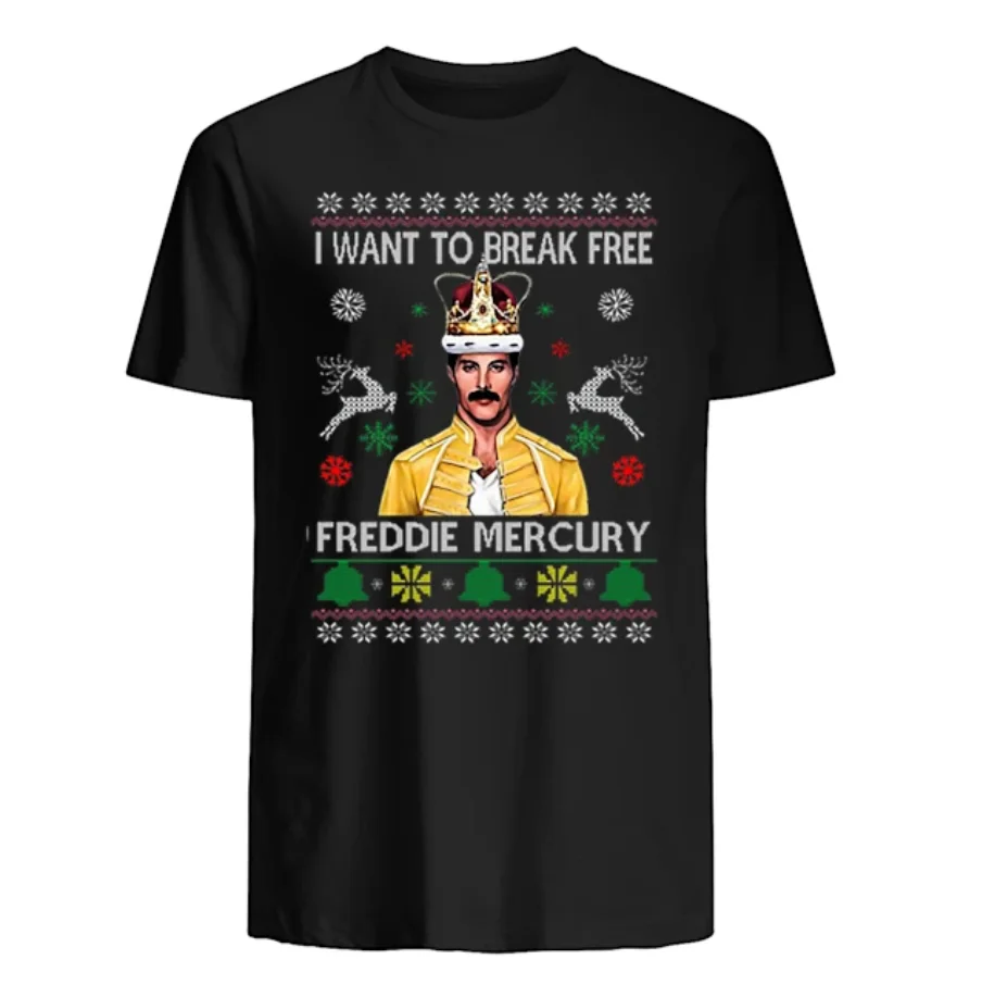 Я хочу сломать Бесплатный Freddie Mercury. Рождественская Мужская Подарочная футболка.