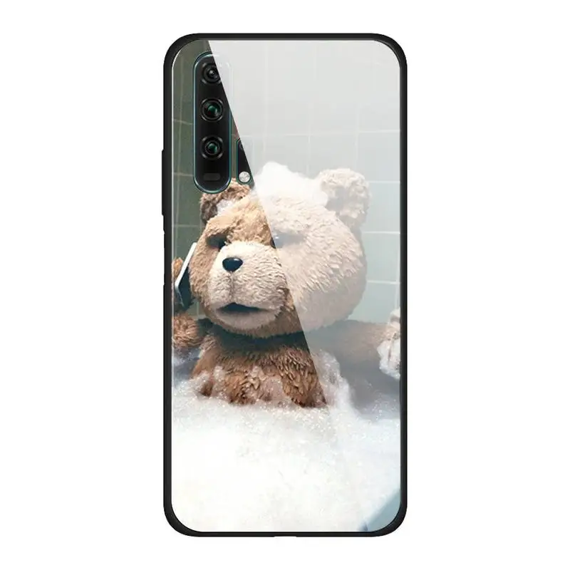

Funny teddy bear Phone Case For Huawei Mate 9 10 lite 20Pro&Tempered Glass Back Cover For Honor 7A 8X 9 10 V10