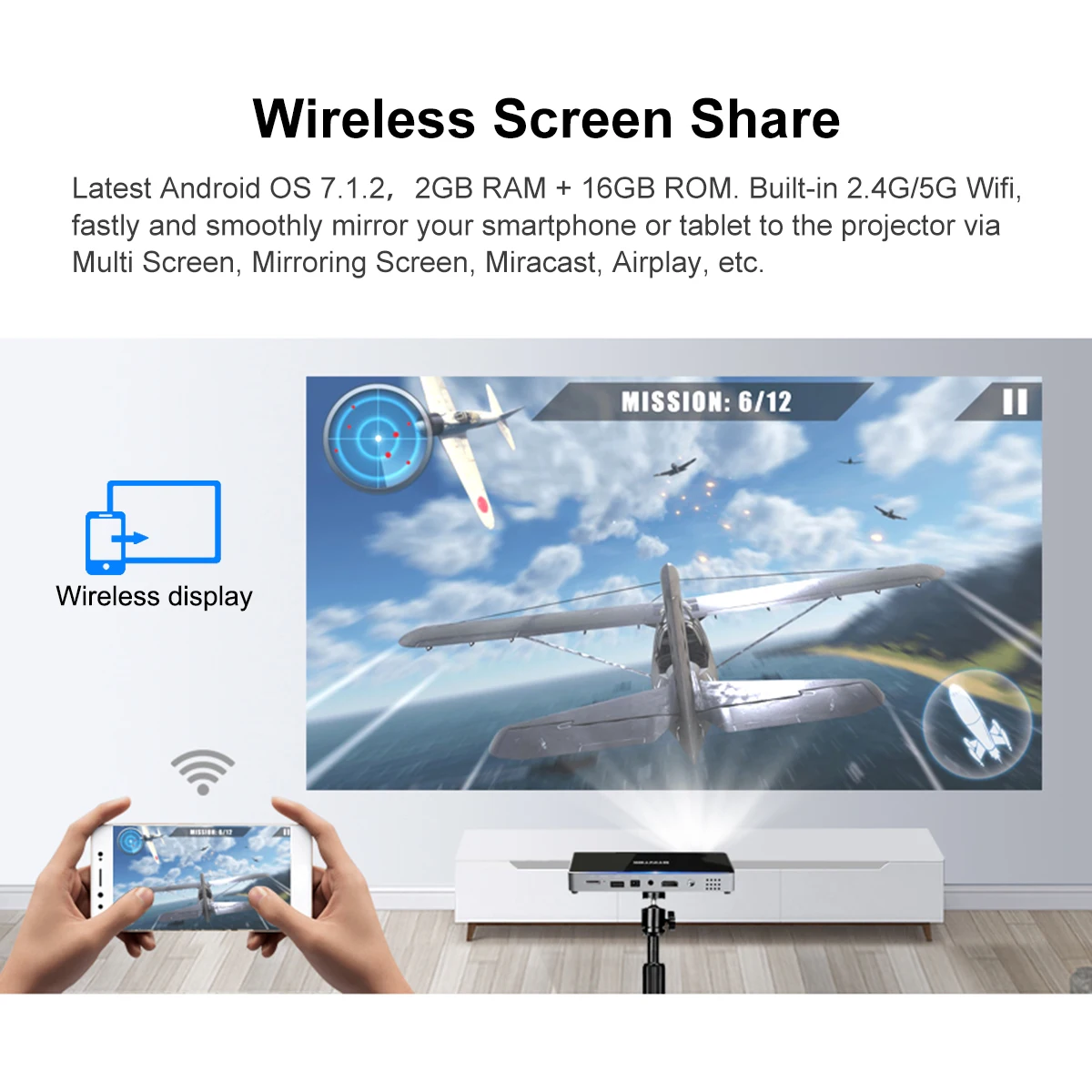 Мини проектор P10 умный карманный портативный Pico с Wi Fi светодиодный DLP лазерный