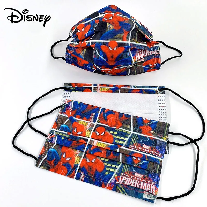 

Суперкрутая детская одноразовая маска Человека-паука, мультяшный супергерой, аниме, детский щит для лица, 3-слойная хлопковая маска для маль...
