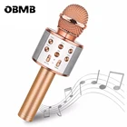 Микрофон для караоке WS858, беспроводной динамик для записи Youtube, Bluetooth, для смартфонов и детей