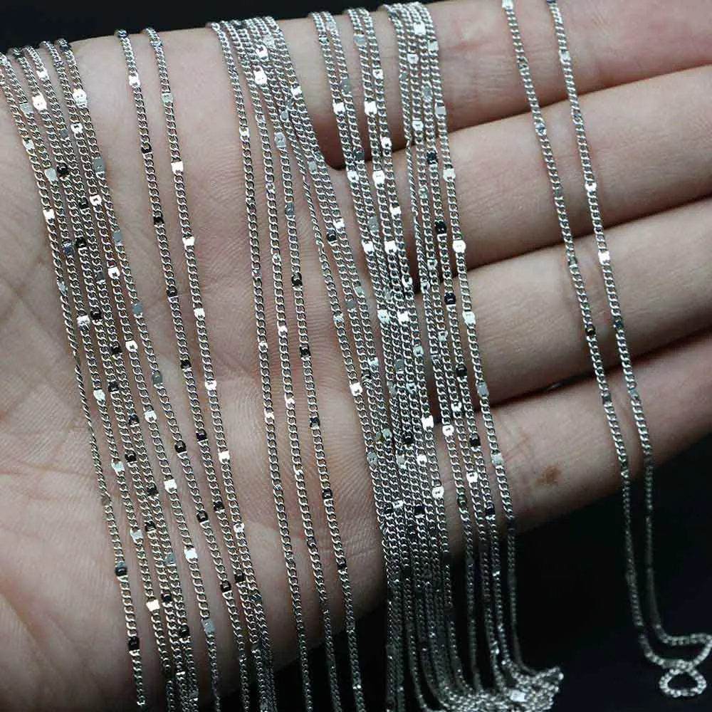 Rhodium 12 шт./упак. 40 см родий цвета: золотистый, серебристый омара застежка цепи набор «сделай сам» для Цепочки и ожерелья ювелирных изделий оптом аксессуары Findings - Цвет: Rhodium