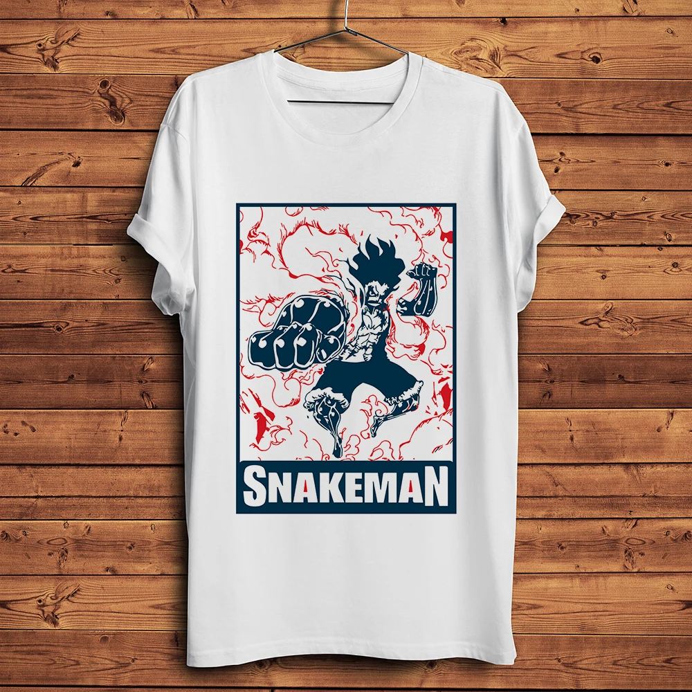 Забавная Мужская Футболка ONE PIirate Lufy snakeman с аниме новинка белая мужская
