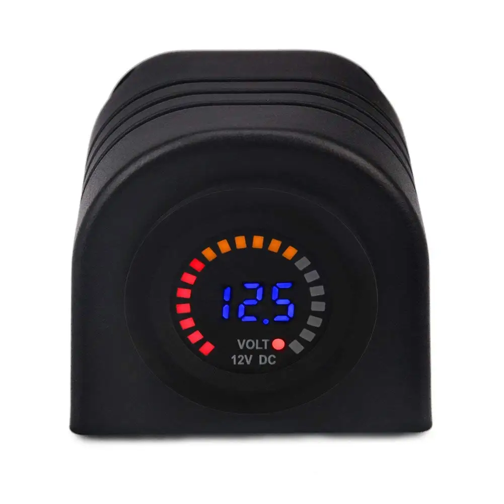 Водонепроницаемый вольтметр 12 В с цветным дисплеем измеритель напряжения