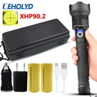 XHP90.2 Самый мощный светодиодный фонарик, масштабируемый, USB, перезаряжаемый, 18650, 26650, аккумулятор, фонарик для кемпинга, алюминиевый сплав, 30 Вт