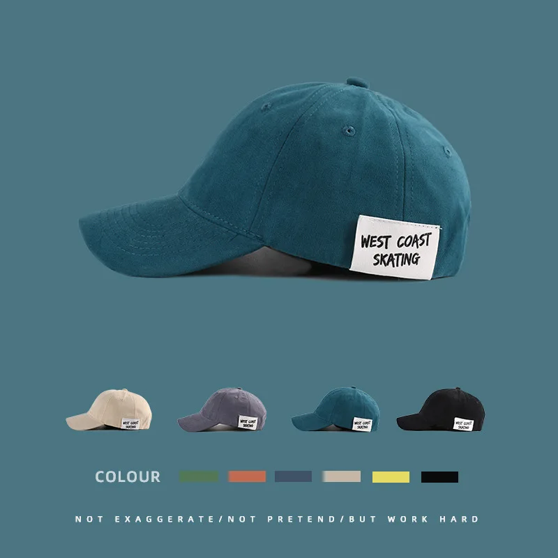 

2021 New Hat Female Korean Patch Soft Top Baseball Cap Male Summer Student Couple Japanese Street Retro Sunshade Cap