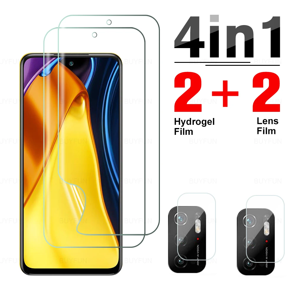 

4 в 1, Гидрогелевая Защитная пленка для HD-камеры Xiaomi Mi Poco M3Pro M3 M4Pro M4 Pro 5G Pocom3, защитная пленка 6,5 дюйма M2103K19PG