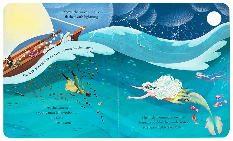 

Usborne Peep Inside A Fairy Tale The Little Mermaid Board Book Colouring English Activity Story Book for Baby