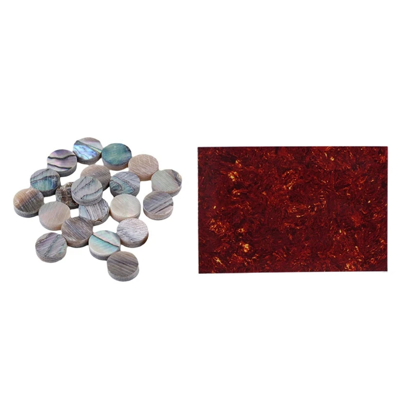 

20Pcs Paua Inlay Dots 6Mm Guitar Ukulele Banjo Maker & 1Pcs 3Ply Guitar Bass Pickguard Initial Scratch Plate