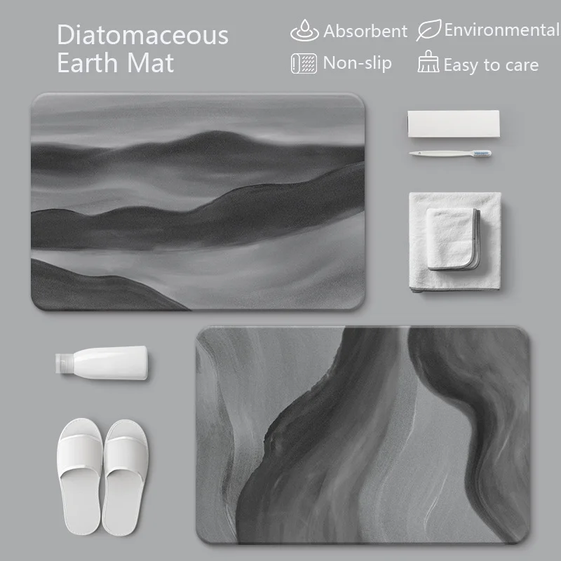 Напольный коврик для ванной супер впитывающий диатомит резиновый душа и туалета